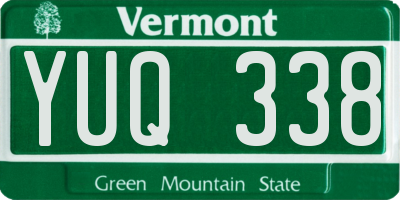 VT license plate YUQ338