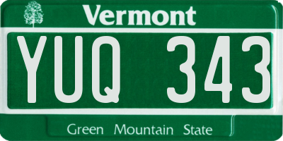 VT license plate YUQ343