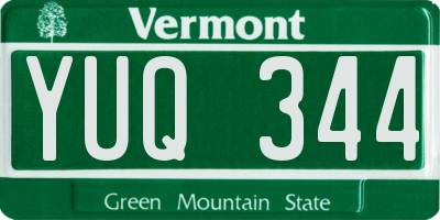 VT license plate YUQ344