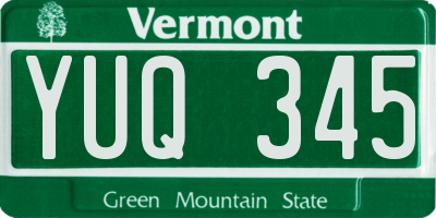 VT license plate YUQ345