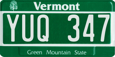 VT license plate YUQ347