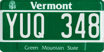 VT license plate YUQ348