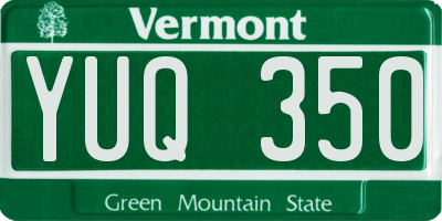 VT license plate YUQ350