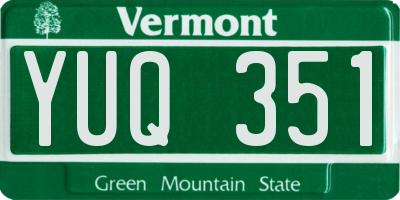 VT license plate YUQ351