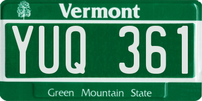 VT license plate YUQ361