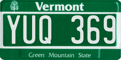 VT license plate YUQ369