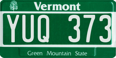 VT license plate YUQ373