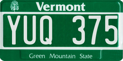 VT license plate YUQ375