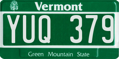 VT license plate YUQ379