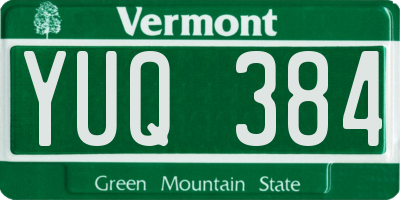 VT license plate YUQ384