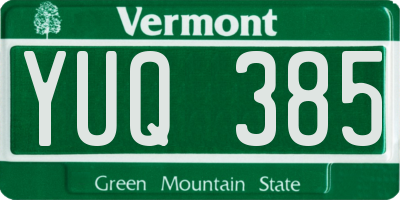 VT license plate YUQ385