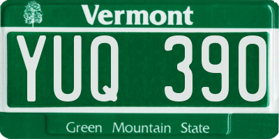 VT license plate YUQ390