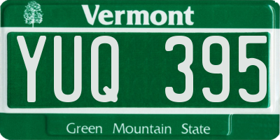 VT license plate YUQ395