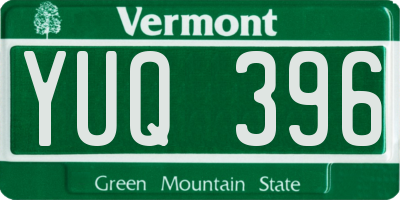 VT license plate YUQ396
