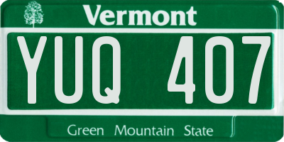 VT license plate YUQ407