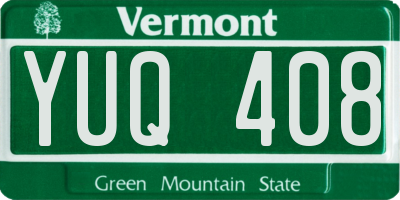 VT license plate YUQ408