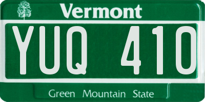 VT license plate YUQ410