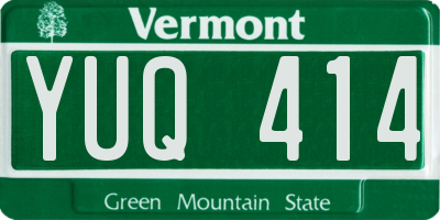 VT license plate YUQ414