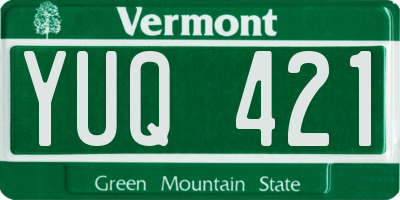 VT license plate YUQ421
