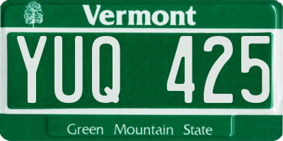 VT license plate YUQ425