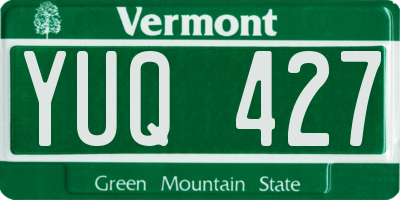 VT license plate YUQ427