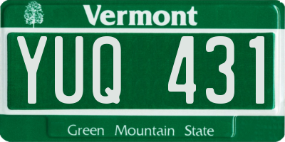 VT license plate YUQ431