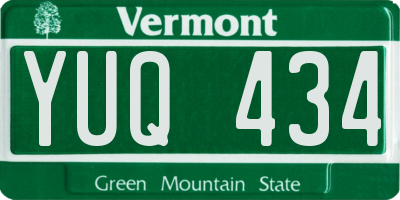 VT license plate YUQ434