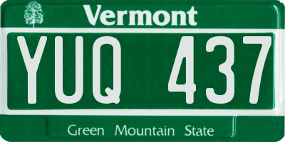 VT license plate YUQ437