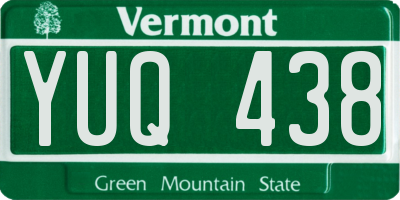 VT license plate YUQ438