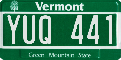 VT license plate YUQ441