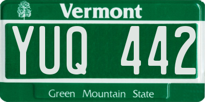 VT license plate YUQ442