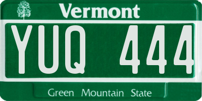 VT license plate YUQ444