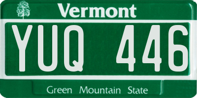 VT license plate YUQ446