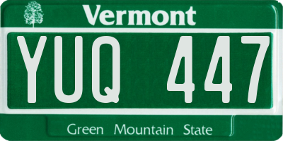 VT license plate YUQ447
