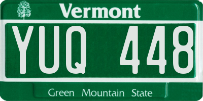 VT license plate YUQ448