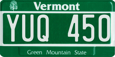 VT license plate YUQ450