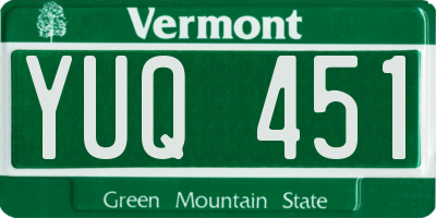 VT license plate YUQ451