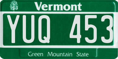 VT license plate YUQ453