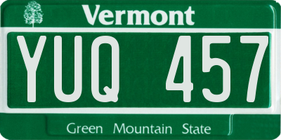 VT license plate YUQ457