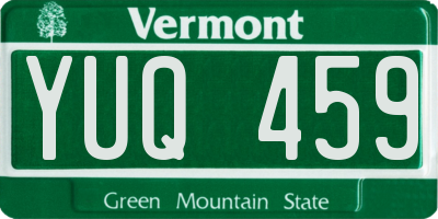 VT license plate YUQ459