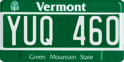 VT license plate YUQ460