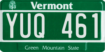 VT license plate YUQ461