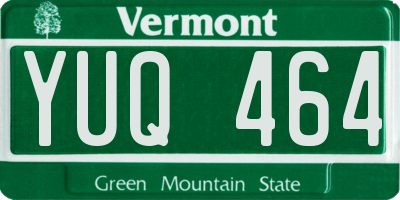 VT license plate YUQ464