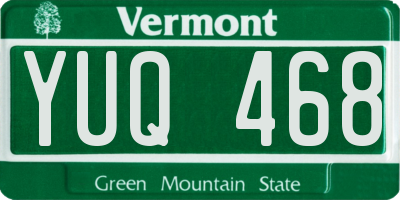 VT license plate YUQ468