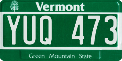 VT license plate YUQ473