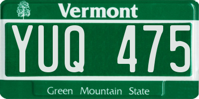 VT license plate YUQ475