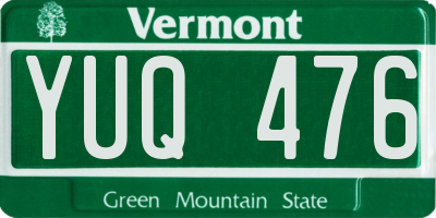 VT license plate YUQ476