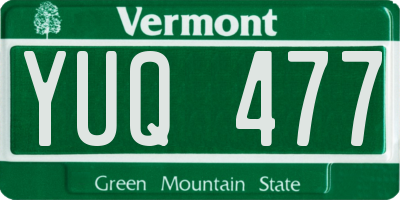 VT license plate YUQ477