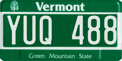 VT license plate YUQ488