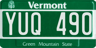 VT license plate YUQ490